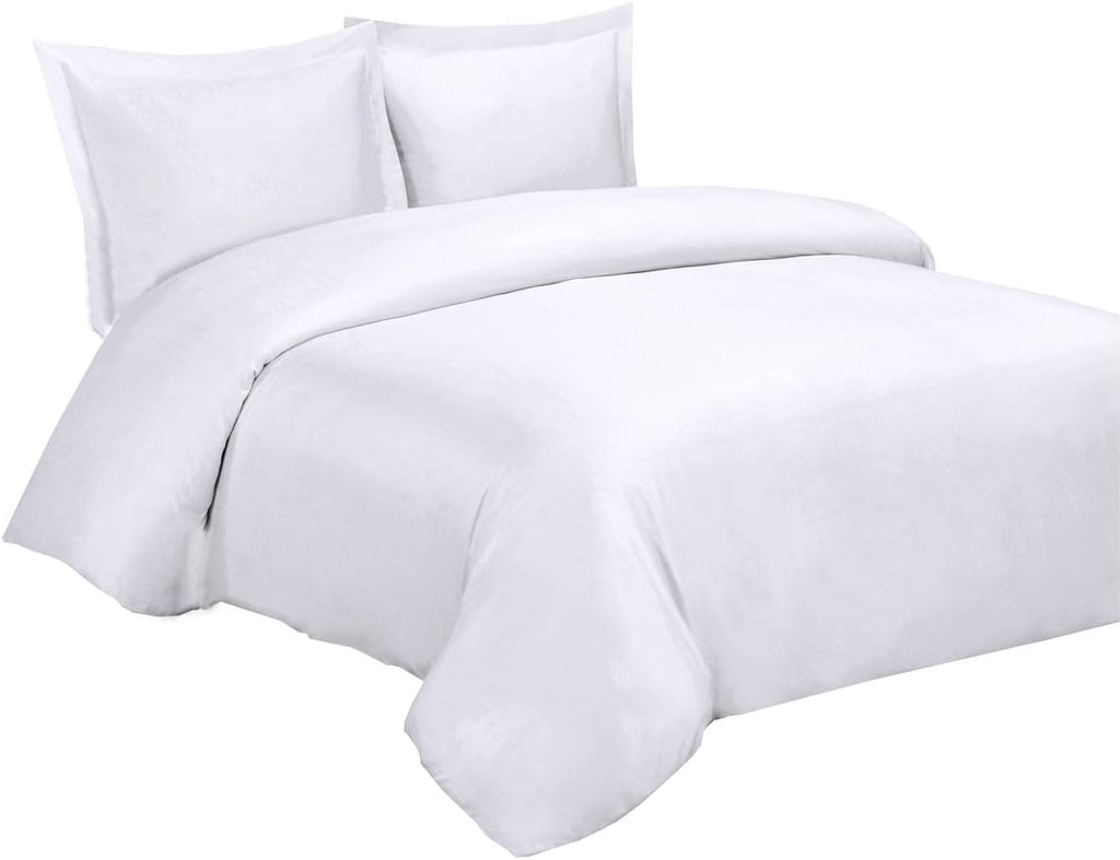 Royal Hotel Bedding Set – 100% Cool Duvet Covers, Viscose Made from Bamboo, Full/Queen Size (White)