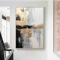 Modern Black & Gold Abstract Wall Art – 16x24 Inch, No Frame, Perfect for Living Room Décor