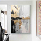 Modern Black & Gold Abstract Wall Art – 16x24 Inch, No Frame, Perfect for Living Room Décor