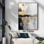 Modern Black & Gold Abstract Wall Art – 16x24 Inch, No Frame, Perfect for Living Room Décor