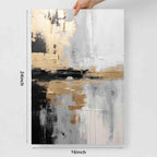 Modern Black & Gold Abstract Wall Art – 16x24 Inch, No Frame, Perfect for Living Room Décor