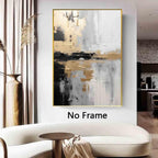 Modern Black & Gold Abstract Wall Art – 16x24 Inch, No Frame, Perfect for Living Room Décor