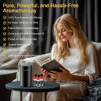 Waterless Essential Oil Diffuser Starter Kit – No Water Needed, Battery-Operated Mini Scent Air Machine with 3×20ml Essential Oils, Portable Aromatherapy Diffuser for Home, Car & Office (Black)
