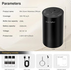 Waterless Essential Oil Diffuser Starter Kit – No Water Needed, Battery-Operated Mini Scent Air Machine with 3×20ml Essential Oils, Portable Aromatherapy Diffuser for Home, Car & Office (Black)